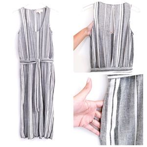 CLOTH + STONE striped linen jumpsuit romper XS